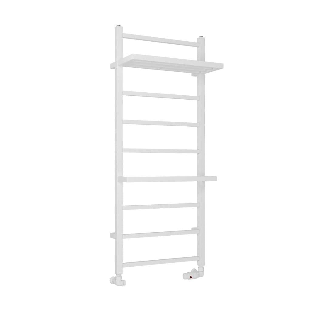 Eastbrook Designer Towel Radiator 1200 x 500 / Dual Fuel Eastbrook Launton Straight Vertical Heated Towel Rail in Matt White
