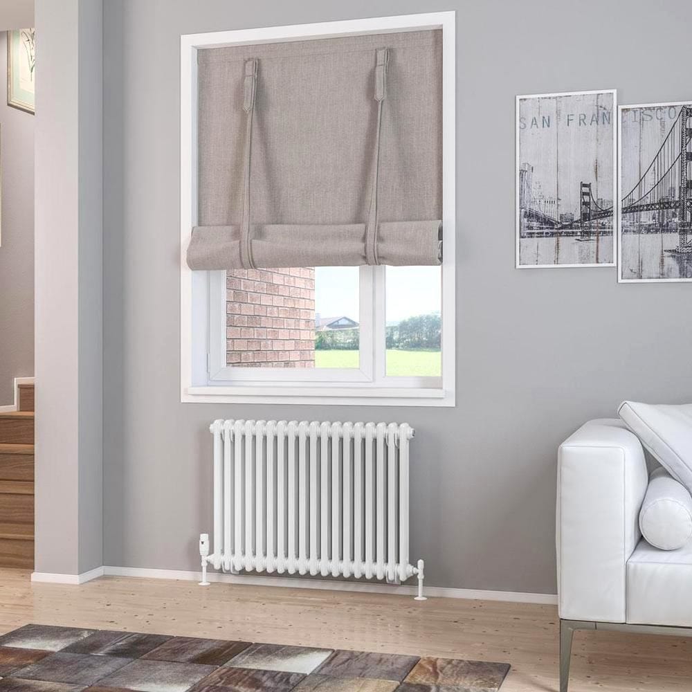 Eastbrook Column Radiator 600 x 833 / Electric Only Eastbrook Rivassa Traditional 2 Column Radiator in Gloss White