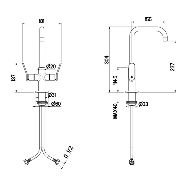 Crosswater Mono Basin Tap Crosswater Calix Dual Control Basin Tap
