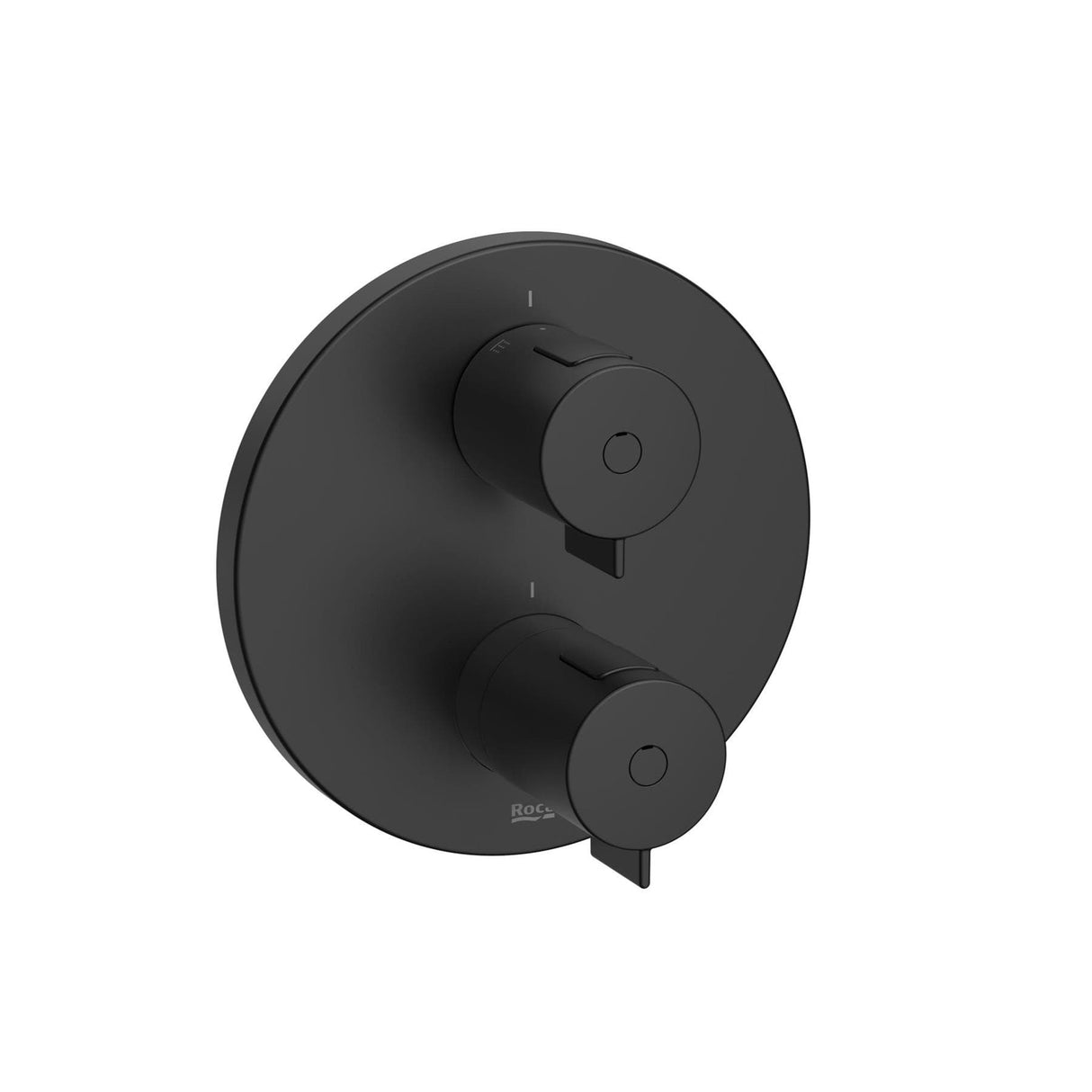 Roca Concealed Shower Set Roca T-500 Round Thermostatic Concealed Shower Valve with Rainshower Head, Shower Handset and Slide Rail Set