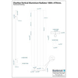 Eastbrook Panel Radiator Eastbrook Charlton Vertical Aluminium Designer Radiator in Matt Anthracite