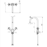 Crosswater Kitchen Tap Crosswater Belgravia Crosshead Dual Handle Kitchen Mixer Tap with Swivel Spout in Chrome
