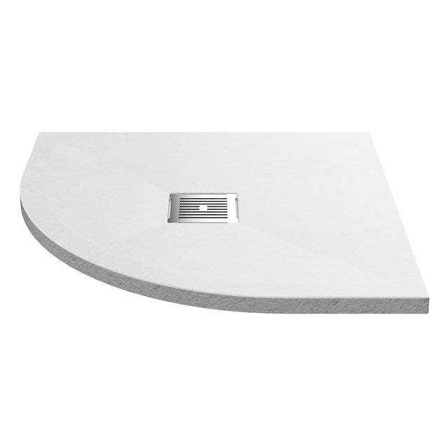 UK Bathroom Store Quadrant Shower Tray Aquarius Urbano Slimline 33mm Slate Effect Quadrant Stone Resin Shower Tray in White Slate