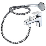 Ideal Standard Bath Shower Mixer Ideal Standard Ceraflex Single Lever One Tap Hole Bath Shower Mixer Tap with Shower Set in Chrome