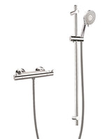 Flova Exposed Shower Set Flova Levo Exposed Thermostatic Bar Shower Valve with Slide Rail and Multi Function Hand Shower in Chrome