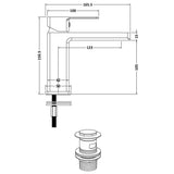 Aquarius Combination Toilet and Sink Aquarius Brisbane 1100m Vanity and WC Unit Combination with BTW toilet and Black Fittings