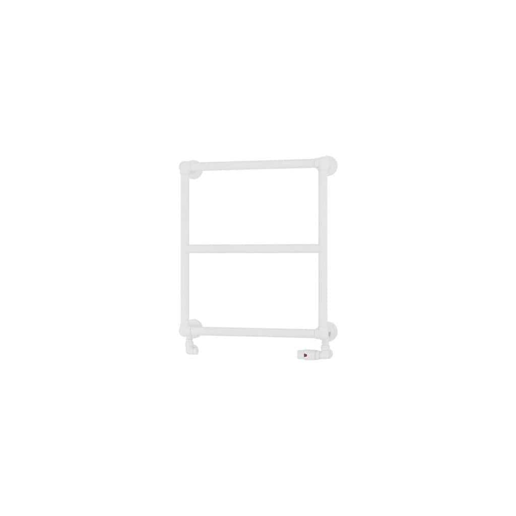 Eastbrook Stour Vertical Traditional Heated Towel Rail - 690 x 600 in Matt White