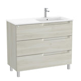 Roca Floor Standing Vanity Unit White Wood / Right Hand Roca Aleyda 1000mm Floor Standing Three Drawer Vanity Unit with Basin