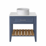 Heritage Floor Standing Vanity Unit Maritime Blue Heritage Broughton 800mm Washstand, Worktop and Basin Bundle