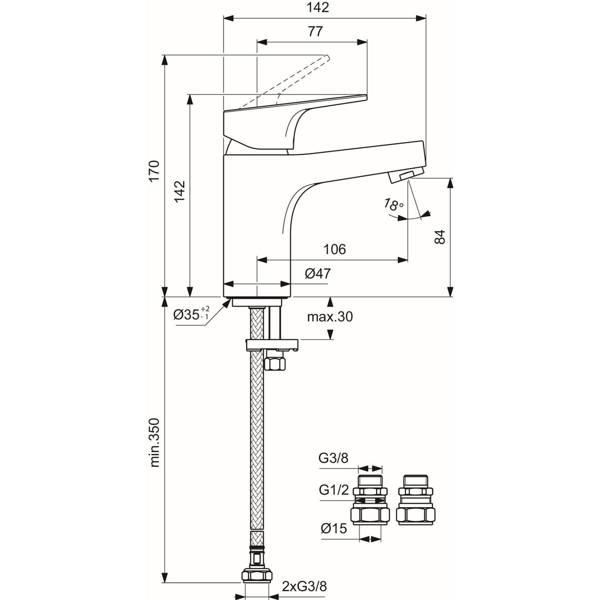 Ideal Standard Mono Basin Tap Ideal Standard Cerabase Single Lever Basin Mixer Tap