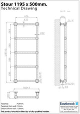 Eastbrook Traditional Towel Rail Eastbrook Stour Vertical Traditional Heated Towel Rail in Anthracite