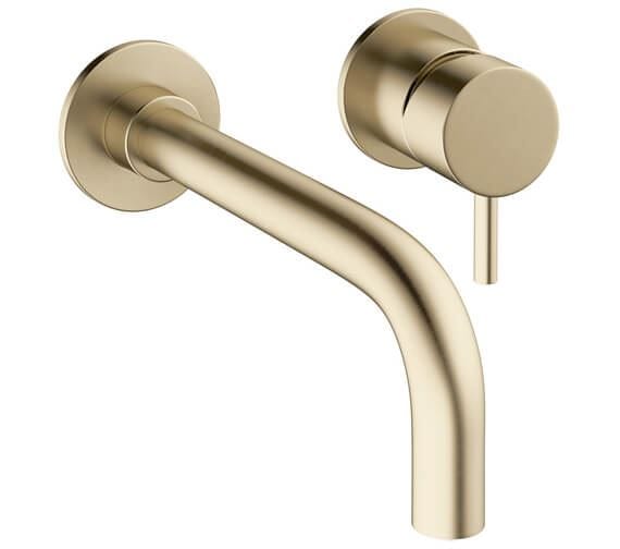 Crosswater Wall Mounted Tap Crosswater MPRO 2 Hole Wall Mounted Basin Mixer Tap in Brushed Brass