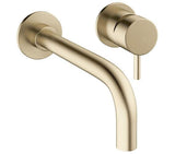 Crosswater Wall Mounted Tap Crosswater MPRO 2 Hole Wall Mounted Basin Mixer Tap in Brushed Brass