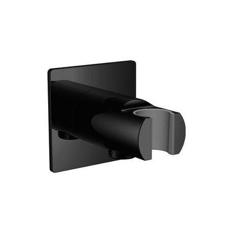 Flova Shower Brackets and Outlets Matt Black Flova Levo Square Wall Outlet Elbow with Handset Holder