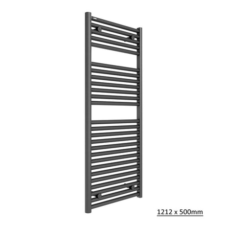 Tissino Ladder Rails 1212 x 500 / Central Heating Tissino Hugo2 Designer Towel Radiator in Anthracite