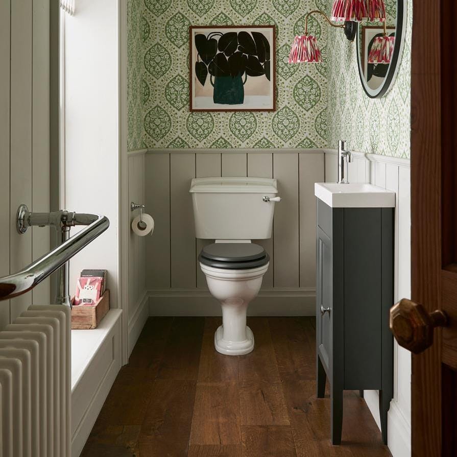Heritage Cloakroom Vanity Unit Heritage Caversham 400mm Floor Standing  Cloakroom Unit with 1 Tap Hole Basin
