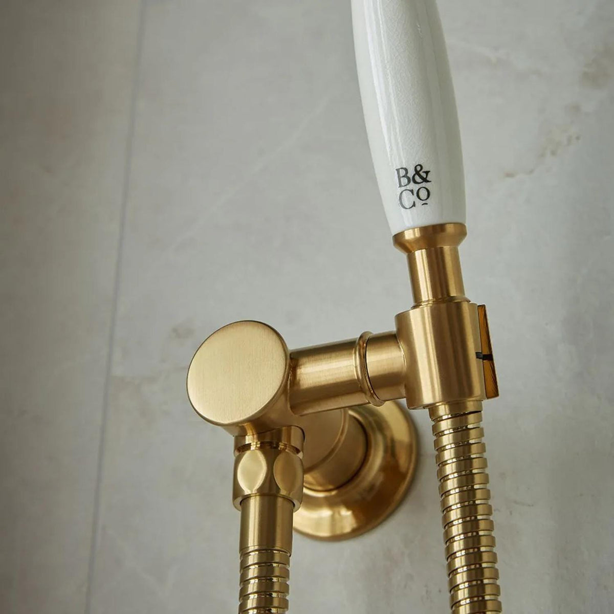 Vado Shower Handset Booth & Co. Axbridge Single Function Shower Handset with Hose, and Intergrated Outlet and Bracket