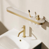 Crosswater Shelf Brushed Brass Crosswater Velo Shelf, Soap Dispenser and Tumbler Holder