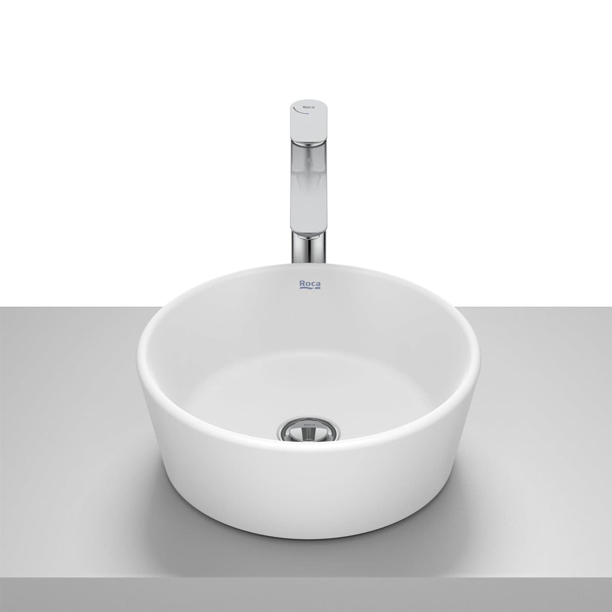 Roca Countertop Basin Matt White Roca Optica  Round Countertop Basin