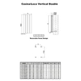 Reina Panel Radiator Reina Casina Vertical Aluminium Double Panel Radiator