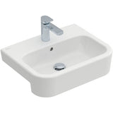 Villeroy & Boch Semi-Recessed Basin Villeroy & Boch Architectura 550mm Semi-Recessed Basin with Overflow in White Alpin