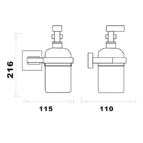 RAK Soap Dispenser RAK Cubis Wall Mounted Soap Dispenser in Black