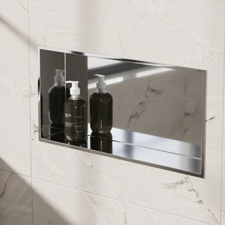 Crosswater Shower Niche Chrome Crosswater Rectangular Shower Niche - 610 x 305 x 120mm