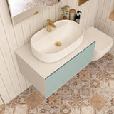 Imex Wall Mounted Vanity Unit Imex Essence Wall Mounted 800mm Single Drawer Vanity Unit with Worktop and  1 Tap Hole Basin