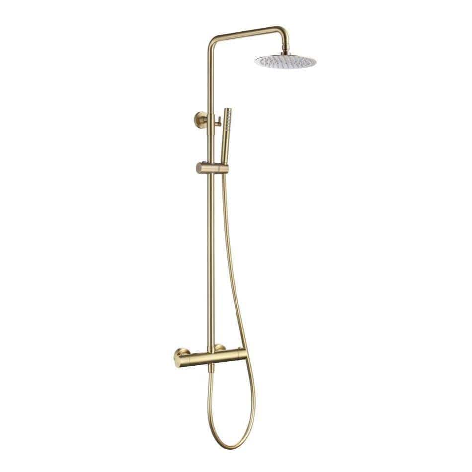 Aquarius Bathrooms Exposed Shower Set Aquarius RainLux Cool Touch Adjustable Round Exposed Shower Valve and Kit