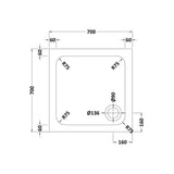 Aquarius Square Shower Tray Aquarius Urbano Square 45mm Stone Resin Shower Tray in Slate Grey