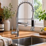 Sagittarius Kitchen Tap Sagittarius Ergo Lever Mini Professional Kitchen Mixer Tap with Pull-Out Spray in Chrome