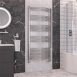Eastbrook Ladder Rail Eastbrook Wendover Curved Vertical Heated Towel Rail - 1600 x 750mm in Chrome