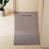 Crosswater Rectangle Shower Tray Light Grey / 900 x 1700 Crosswater Vito Textured Rectangle Shower Tray with Waste