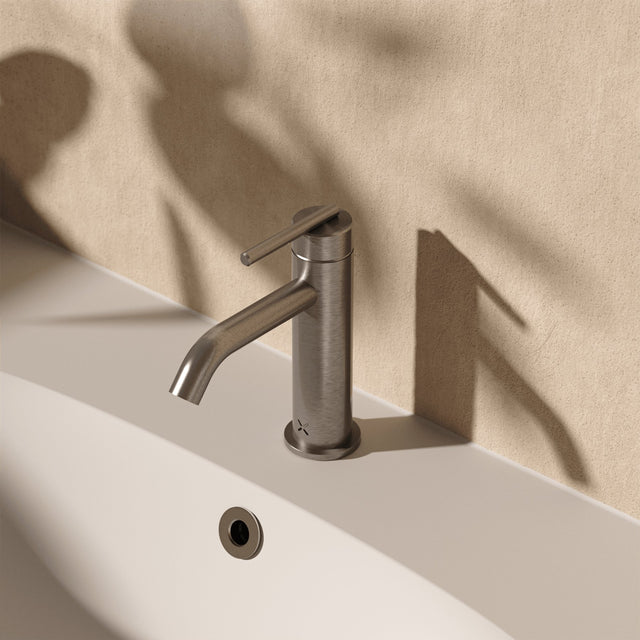 Crosswater Mono Basin Tap Stainless Steel Crosswater 3ONE6 Lever Monobloc Basin Mixer Tap