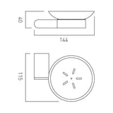 Vado Soap Dish Vado Photon Frosted Glass Soap Dish and Holder in Chrome