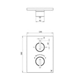 Crosswater Concealed Shower Valve Crosswater 3ONE6 Lever Crossbox 2 Outlet Multi-Flow Trimset