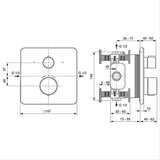 Ideal Standard Concealed Shower Valve Ideal Standard Ceratherm C25 2 Outlet Square Concealed Valve Trim-set