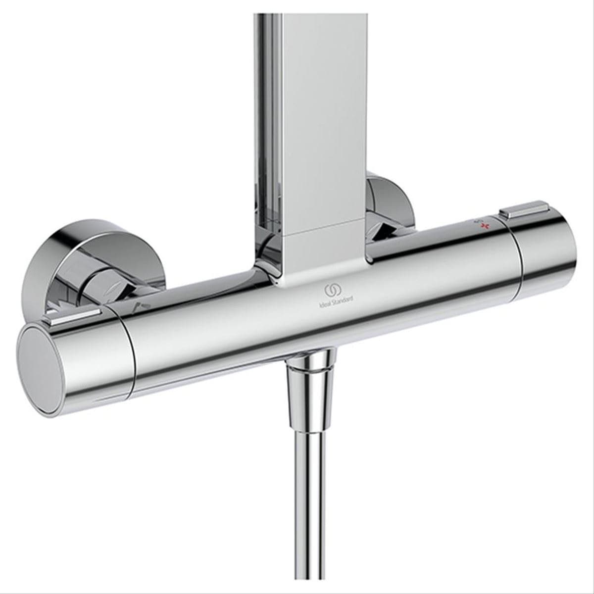 Ideal Standard Exposed Shower Set Ideal Standard Ceratherm ALU+ Exposed Shower Valve Set with Fixed Riser, Showerhead, Handset and Shelves