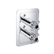 JTP Concealed Shower Valve Chrome with Black Indices JTP Grosvenor Cross 2 Outlet, 2 Handle, Thermostatic Vertical Concealed Thermostatic Shower Valve