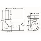 Eastbrook Close Coupled Toilet Eastbrook Dura Rimless Close Coupled Toilet with and Soft Close Seat