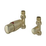 Eastbrook Radiator Valve Brushed Brass Eastbrook Darlington Straight Thermostatic Radiator Valve with Lockshield (Pair)