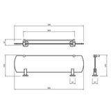 Miller Shelf Miller Denver Glass Shelf with Guard Rail in Chrome