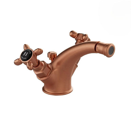 Vado Bidet Tap Brushed Bronze/Black Booth & Co. Axbridge Mono Bidet Mixer Tap with Pop-Up Waste