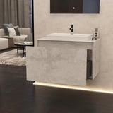 Imex Wall Mounted Vanity Unit Natural Stone / White Marble / White Imex Arco Wall Hung 800mm Single Drawer Vanity Unit with Worktop and Inset Basin