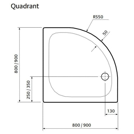 Aquarius Quadrant Shower Tray Aquarius Pluvia 45mm Stone Resin Quadrant Shower Tray