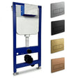 Aquarius Bathrooms Wall Hung WC Frame Brushed Brass / Square Buttons Aquarius Urbano 1080mm Frame and Cistern with Flush Plate