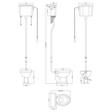 Aquarius Bathrooms High Level Toilet Aquarius Harewood Traditional High Level Toilet with Soft Close Seat