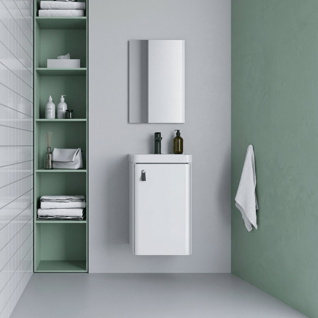 Roca Cloakroom Vanity Unit Gloss White Roca Costa 400mm Wall Mounted Cloakroom Vanity Unit with Basin