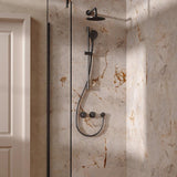 UK Bathroom Store Concealed Shower Set Slate / Wall Arm / 200mm Crosswater Module Shower Set 2 with Riser Rail Kit and Overhead Shower