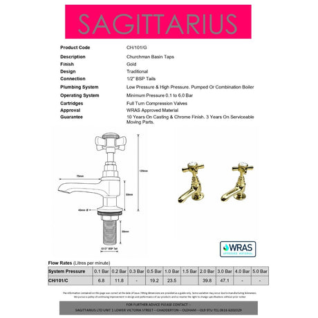 Sagittarius Pillar Basin Tap Sagittarius Churchman Basin Taps